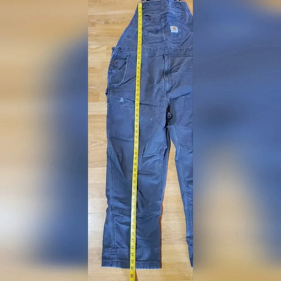 Carhartt RUGGED FLEX® RELAXED FIT‎ CANVAS BIB OVERALL 40x30 Gravel - Picture 5 of 13